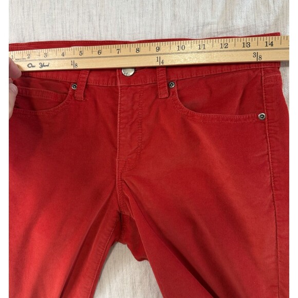 Gap 1969 Women's Red Corduroy Slim Leg Pants Size 26r Holiday Legging Low Rise - Picture 11 of 15